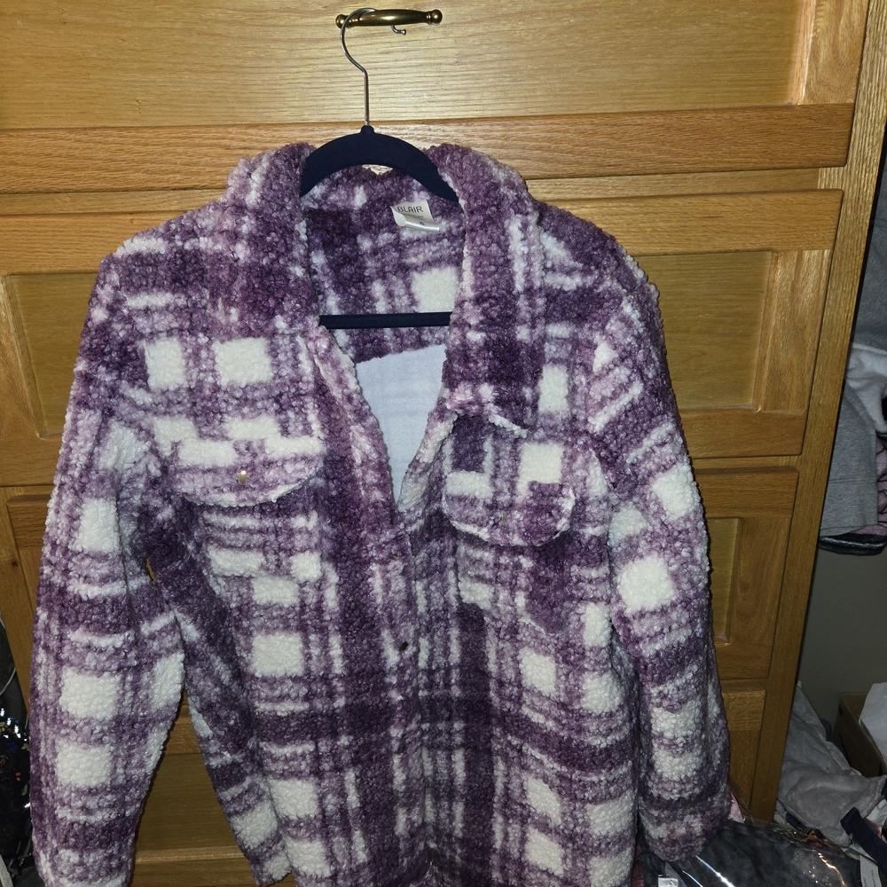 Blair Purple and Cream Fleece Jacket
